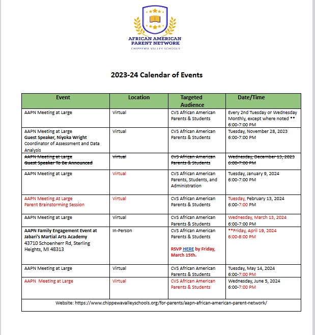 Link to Revised Calendar pdf
